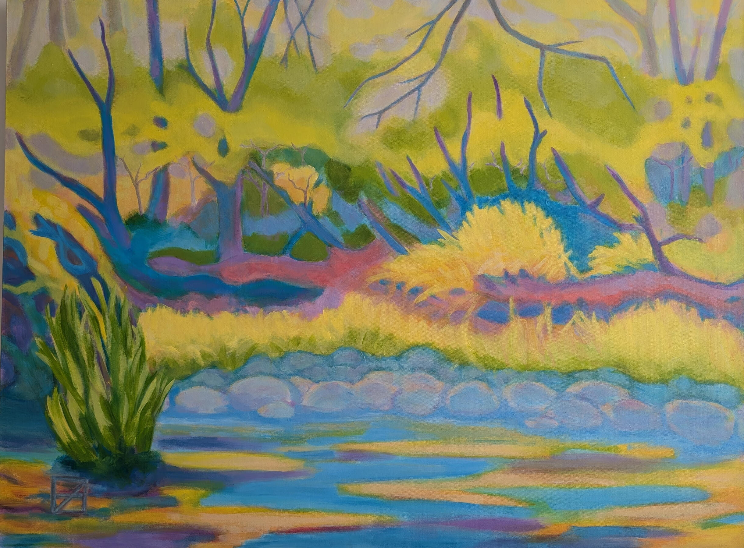 Creekside: Acrylic on Canvas 48 x 36 in